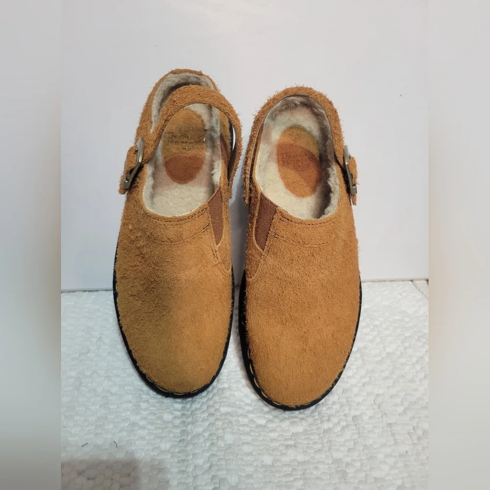 Nwob Dr. Martens Shearling Slingback Mules 10 Brown - Picture 2 of 7